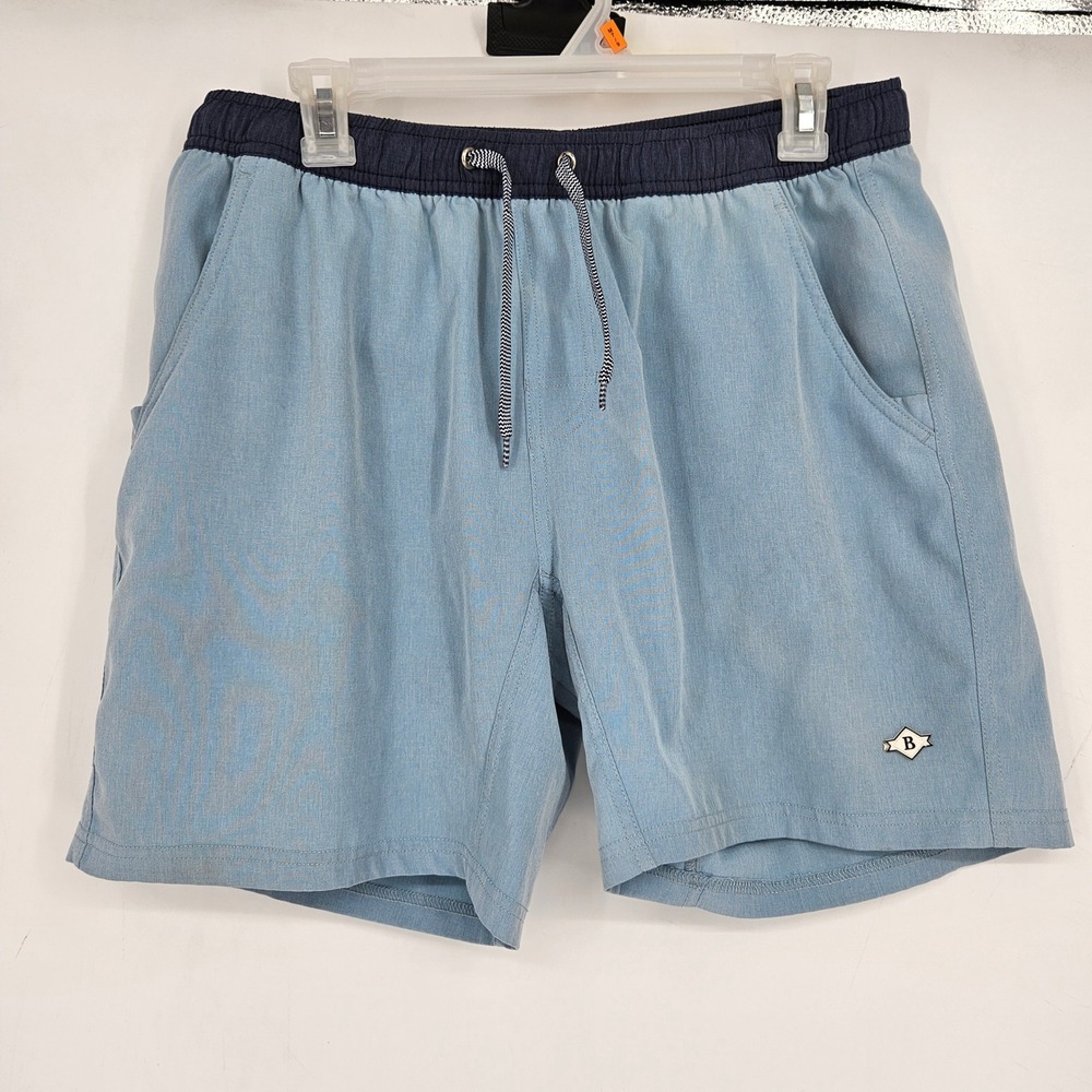 Burlebo Shorts Mens Medium Light Blue Athletic Performance Gym Training